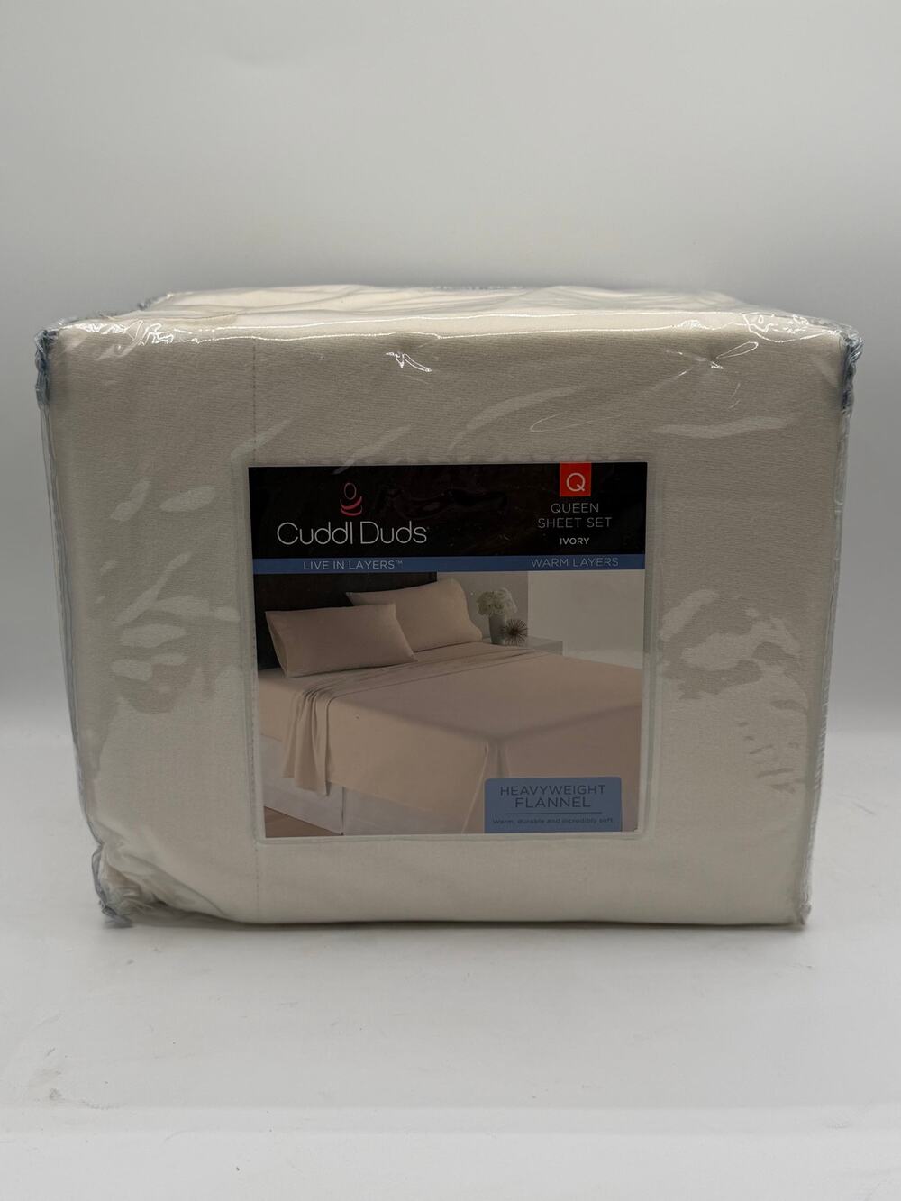 Cuddl Duds Heavyweight Flannel Queen Sheet Set – Ivory - New in Package